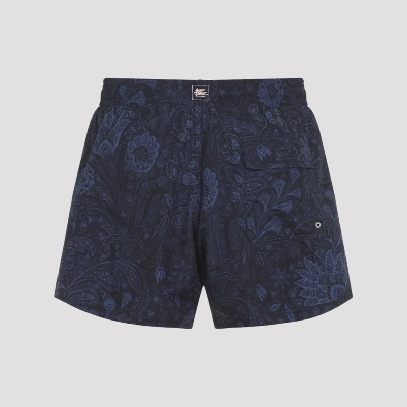 Etro  Paisley Pattern Swim Shorts With Adjustable Waistb Blue