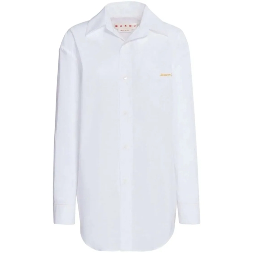 Marni Hemden Long-Sleeve Cotton Shirt White