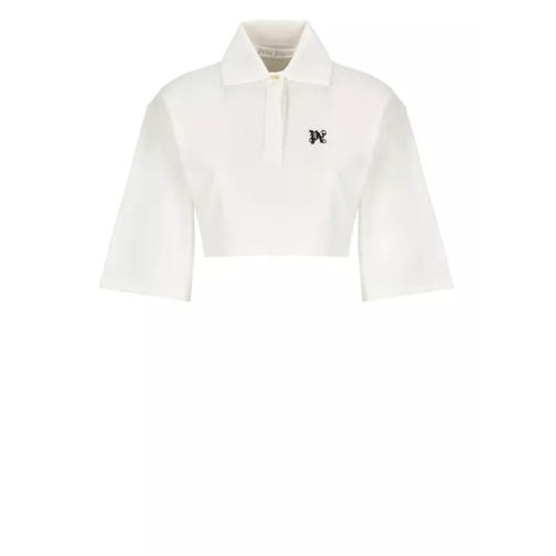 Palm Angels Polo Shirt With Monogram  Logo White 