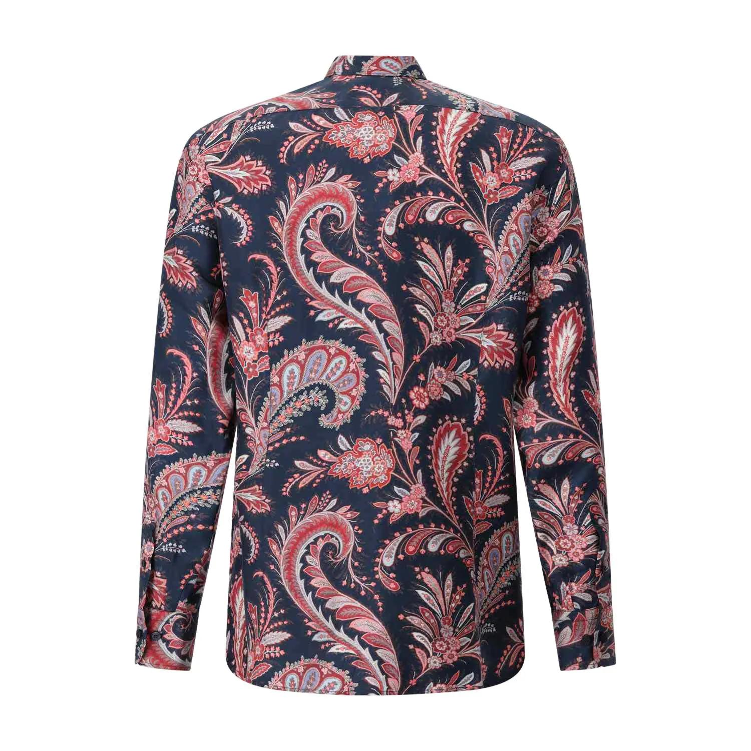 Etro - Seidenhemd mit Paisley-Muster - Größe 42 - blau