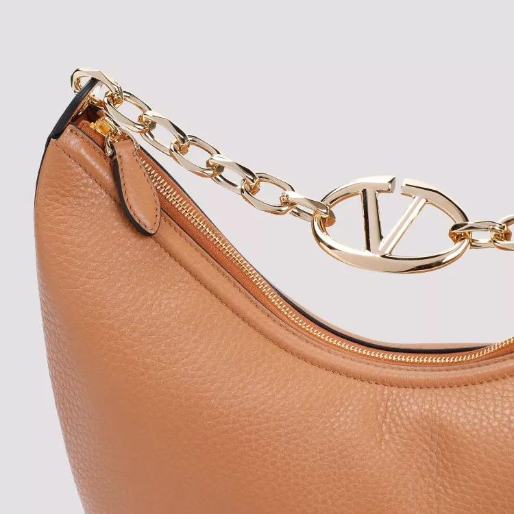 Valentino Shoppers V Logo Moon Medium Hobo Bag in beige