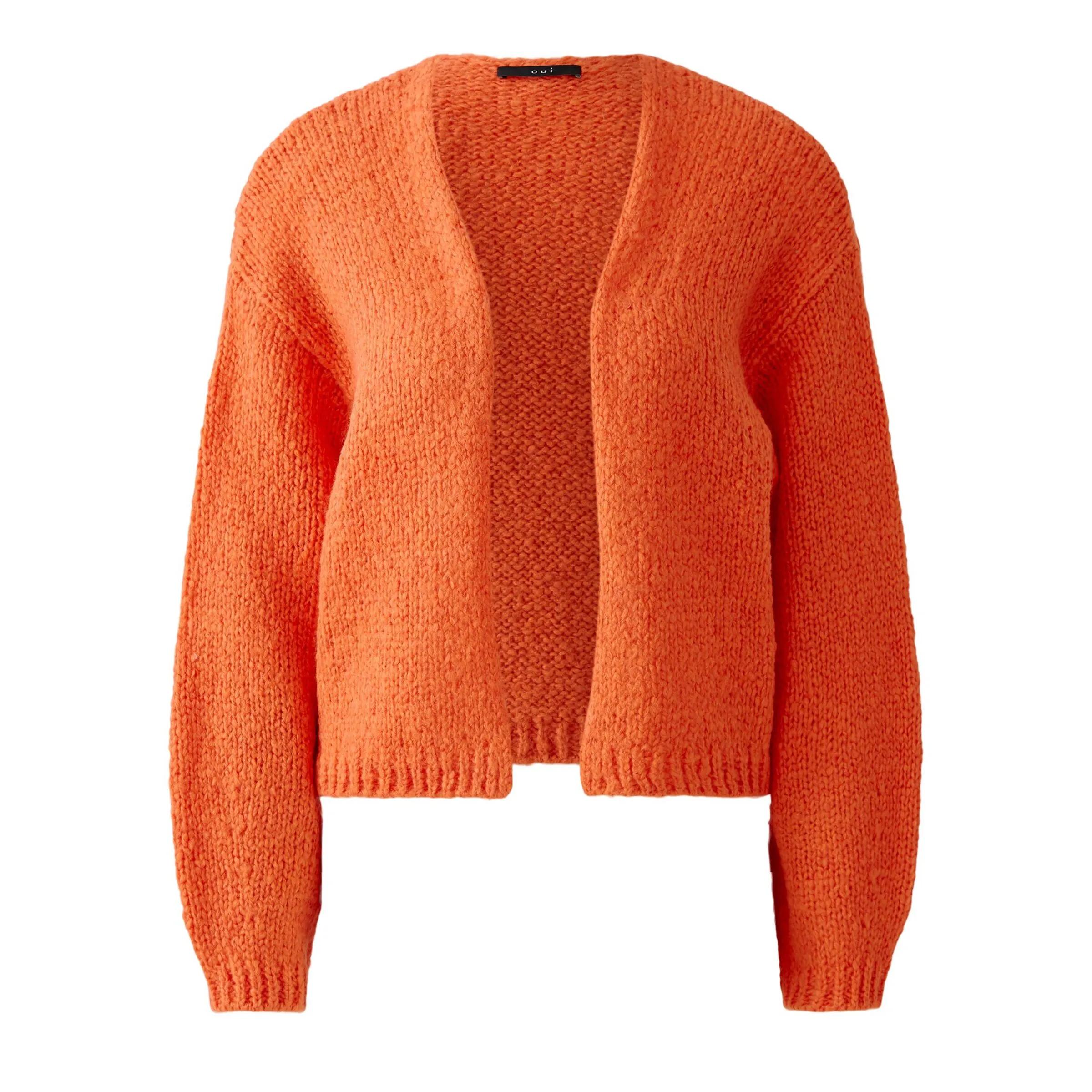 Thumbnail - Oui - Strickjacke - Größe 40 DAMEN - orange