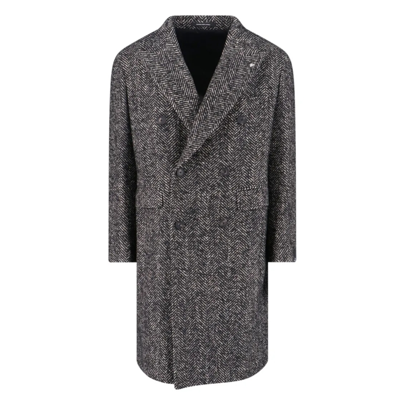Tagliatore Manteaux de tanche "Pino Lerario" Double-Breasted Coat Black Black