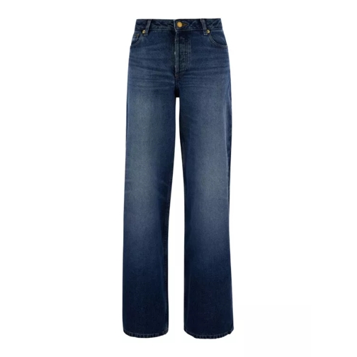 A.P.C. Elisabeth' Blue Straight Jeans With Branded Button Blue 