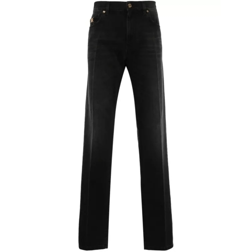 Versace Black Regular-Fit Denim Pants Black 
