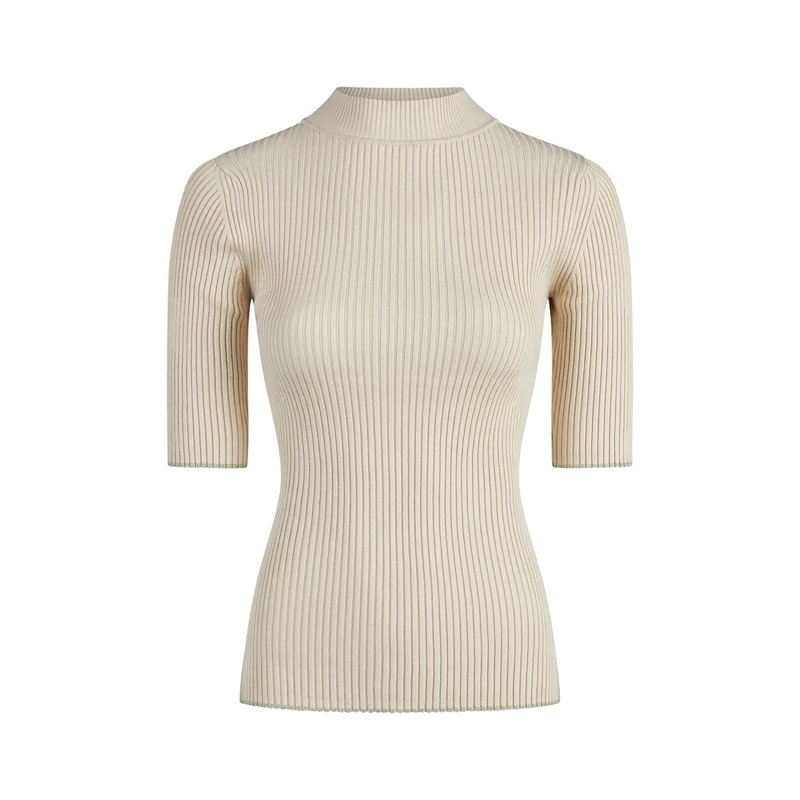 Marc Aurel  Pullover- mit silbernem Glanzgarn- Turtleneck- beige