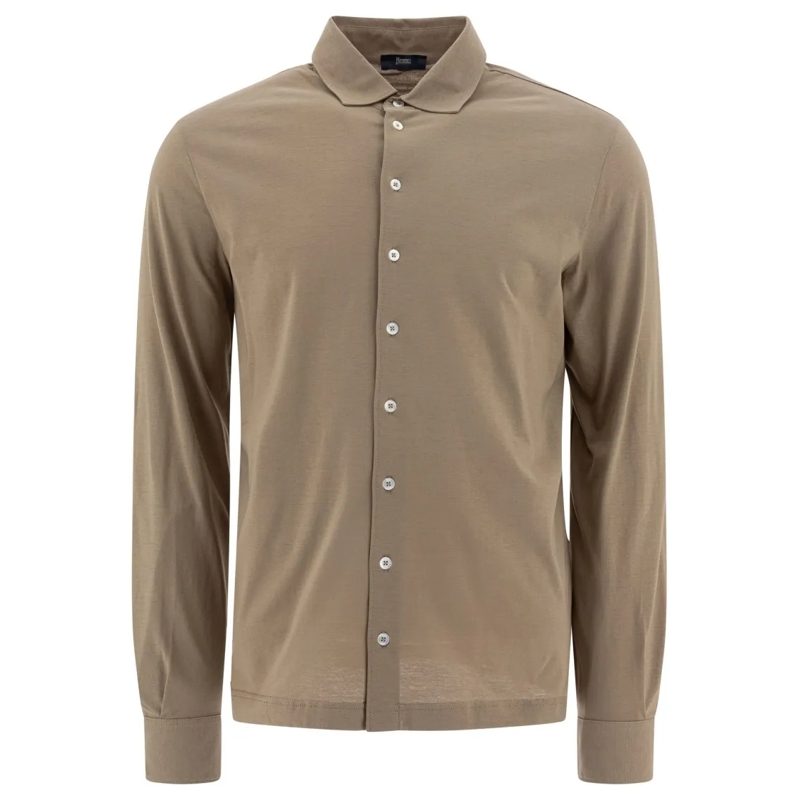 Herno Chemise Long-Sleeve Brown Casual Shirt Brown