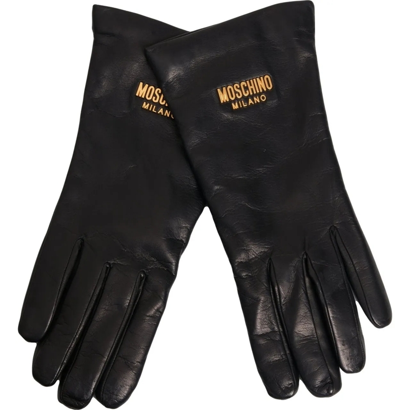 Moschino Gants Leather gloves schwarz