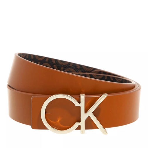 Calvin Klein Re-Lock Ck Rev Belt 30Mm Cognac / Brown Mono Cintura in pelle