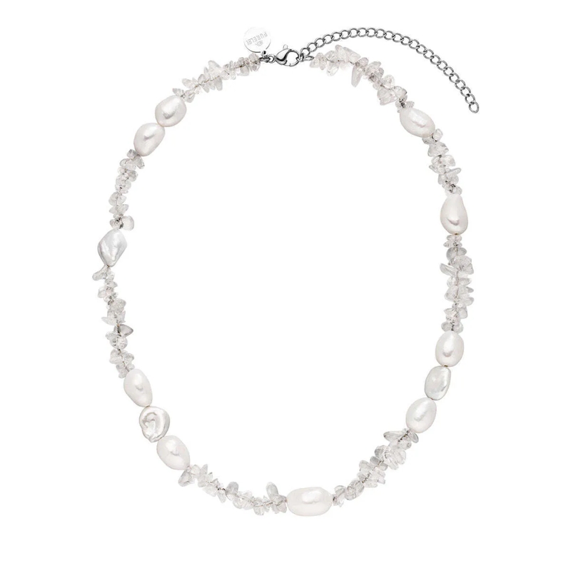 Purelei Mittellange Halskette Kette Crystal Wave silber