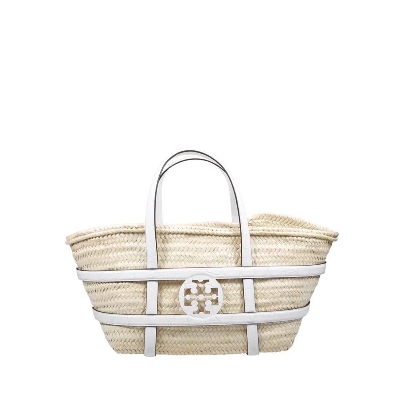 Tory Burch Fourre-tout Ella Straw Basket Bag Neutrals