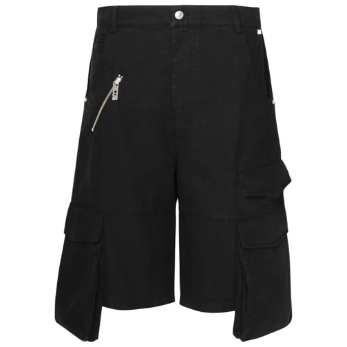 Gcds Black Cotton Bermuda Shorts Black 