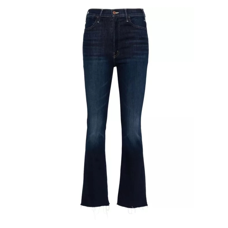 Mother Jeans The Hustler Flood Straight-Leg Jeans Blue