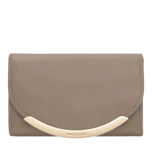 See By Chloé French Wallet Leather Motty Grey Portemonnaie mit Überschlag