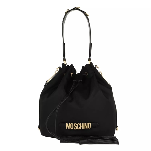 Moschino Logo Bucket Bag Black Borsa a secchiello