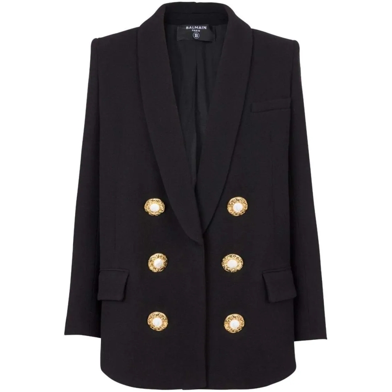 Balmain Blazer Button-Fastening Double-Breasted Jacket Black (Image 2)