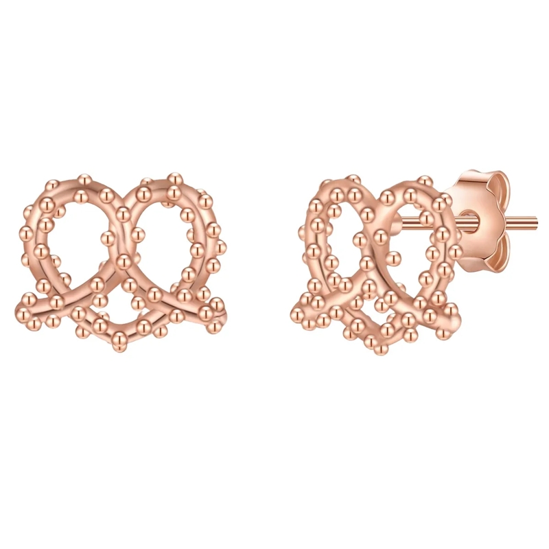Glanzstücke München Ohrstecker Sterling Silber Ohrstecker Herz-Breze rosegold
