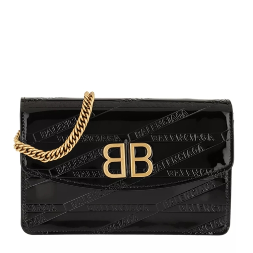 Balenciaga BB Shoulder Bag Leather Black Crossbody Bag