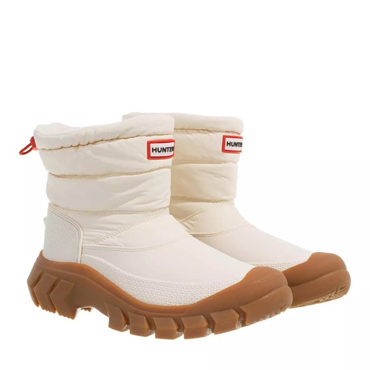 Hunter Womens Intrepid Short Snow Boot White Willow Gum Boot