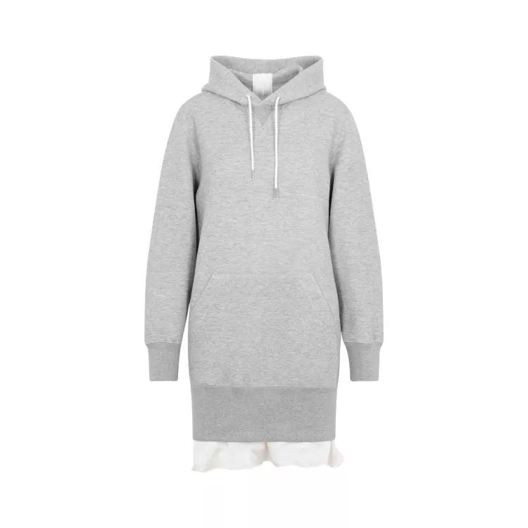 Sacai - Gray Cotton Sweat Hoodie - Größe 3 - gray