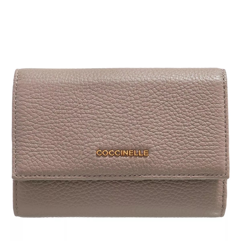 Coccinelle Tri-Fold-Portemonnaie Metallic Soft Warm Taupe