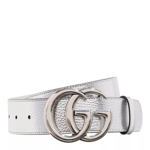 Gucci GG Marmont Wide Belt Silver Ledergürtel