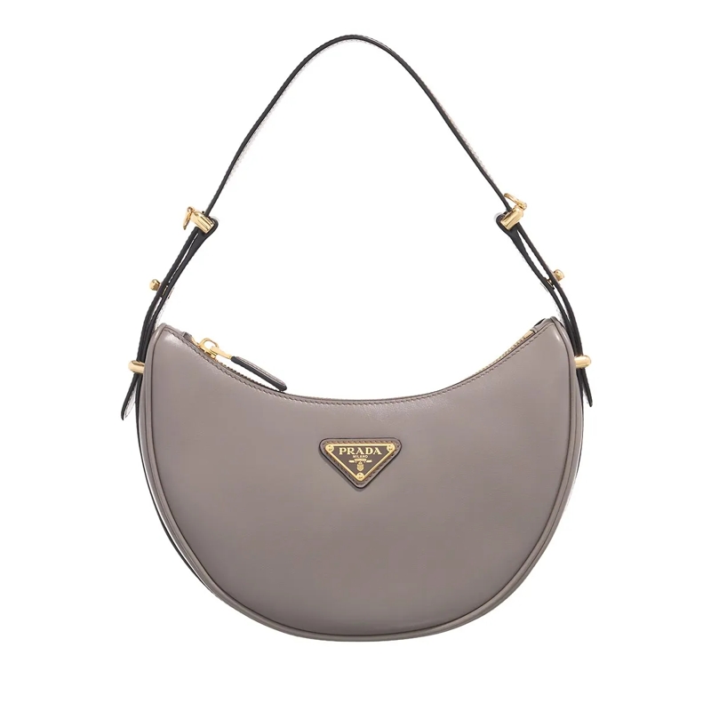 Prada Hobo Bag Arqué Half-Moon Medium Argillan