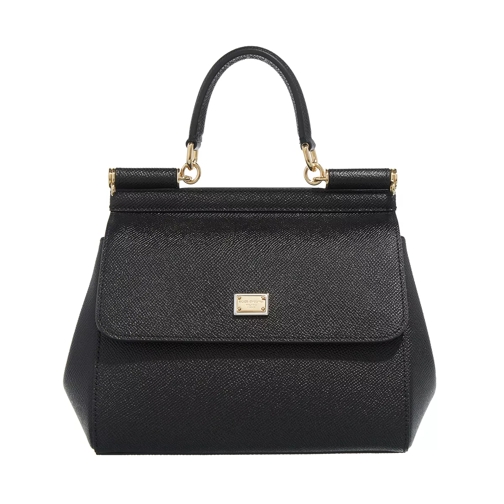 Dolce&Gabbana Small Sicily Bag Dauphine Leather Nero Cartable