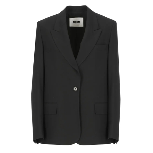 MSGM Blazer Virgin Wool Blazer Black