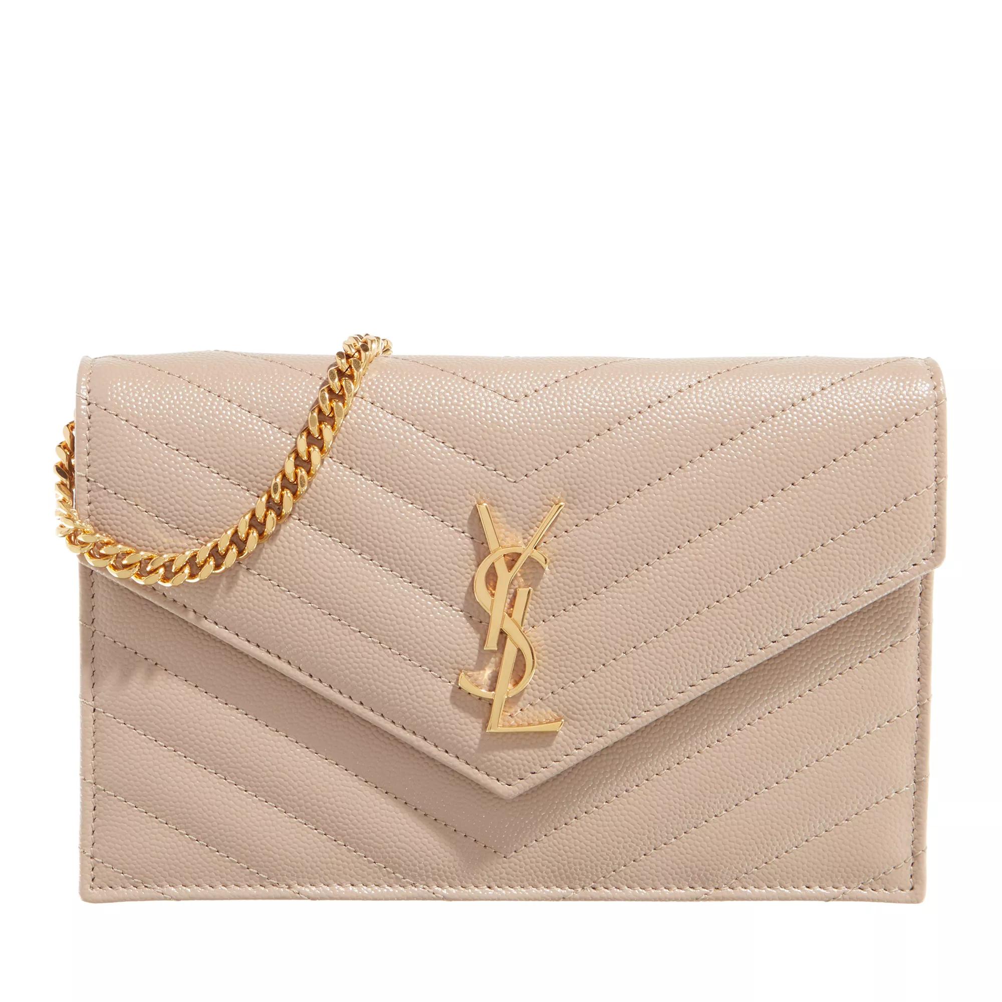 Saint Laurent Portemonnaie - Ysl Chain Wallet Monogram - Gr. unisize - in Beige - für Damen