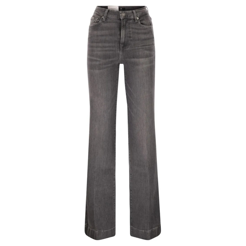 Seven for all Mankind Jeans High-Waist Flared Jeans With Classic Five-Pocket D Grey