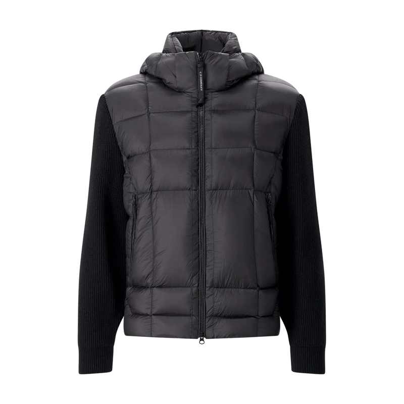 CP Company veste Daunenjacke mit Goggle-Detail schwarz