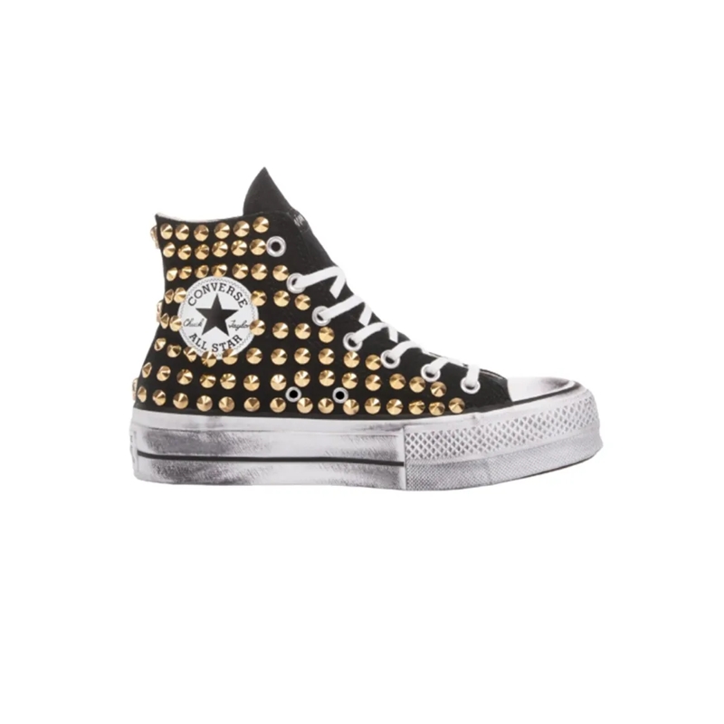 Converse Low-Top-Sneaker Platform Black, Gold Grey