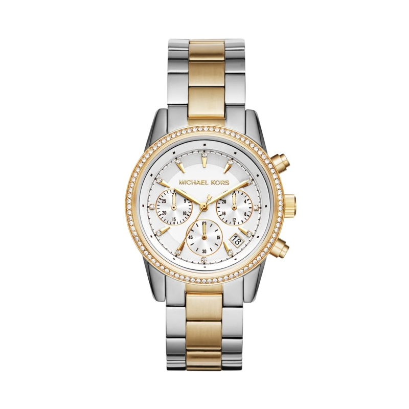 Michael Kors Chronograph MK6474 Ritz Watch Silver/Gold