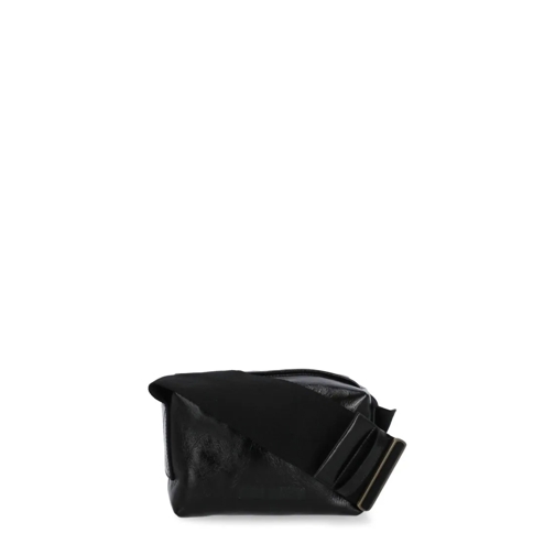 Uma Wang Leather Shoulder Bag Black Axelremsväska