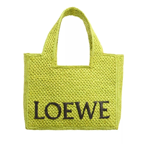 Loewe Tote Small Font Tote Raffia Meadow Green