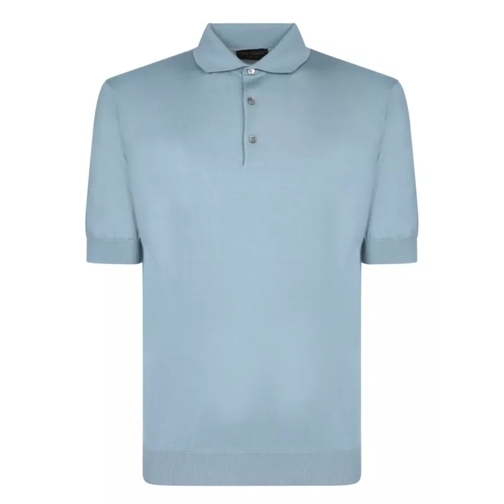 Dell'oglio Short Sleeve Cotton Polo Blue 