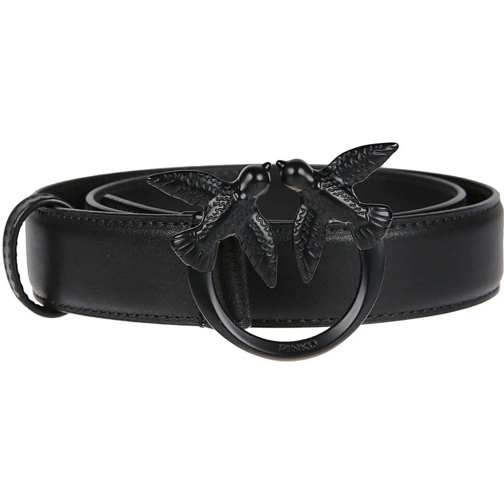 Pinko Leren Riem Love Berry Belt Black schwarz