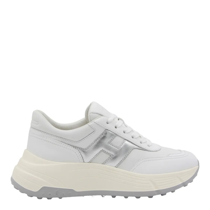 Hogan Lage-top sneaker White Sneakers With Metallic Accent Grey