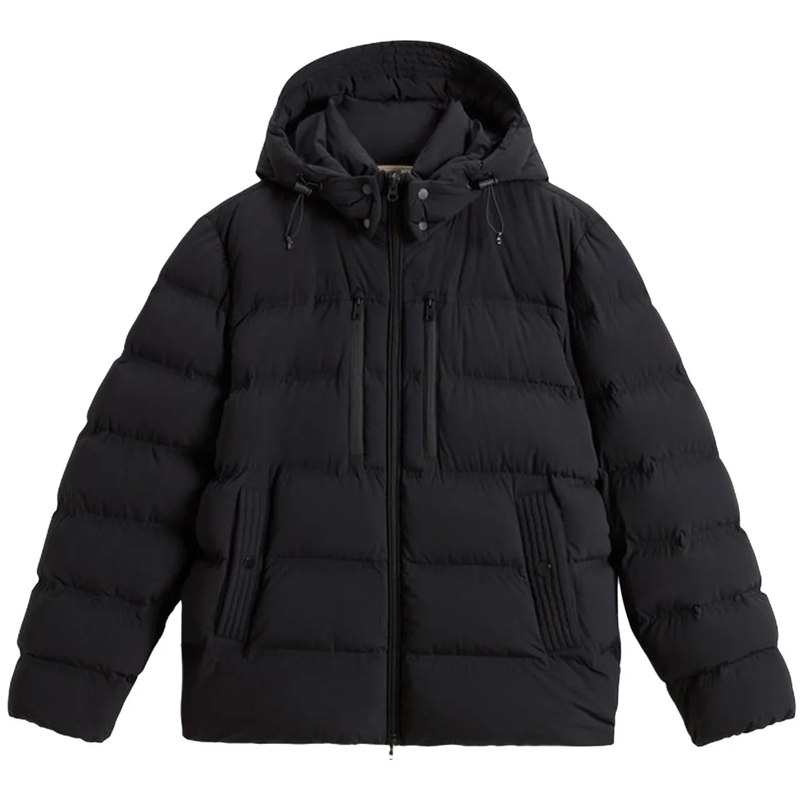 Woolrich Daunenjacke Heren Matt Stretch Puffer Jack Zwart schwarz