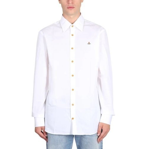 Vivienne Westwood Hemden Shirt With Subtle Orb Embroidery And Tailored Fit White