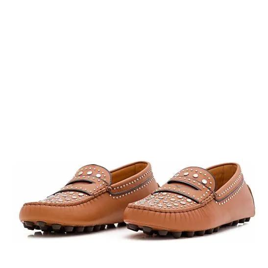 Tod%27s Loafers & Ballerinas - Studs Brown Flat Shoes - Gr. 37,5 (EU) - in Cognacbraun - für Damen