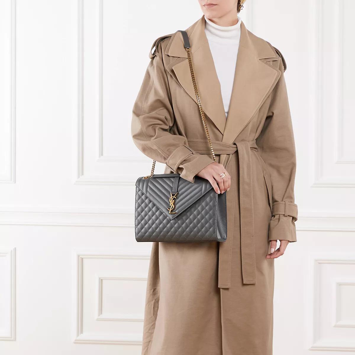 Saint Laurent Crossbody bags Large Envelope Bag Matelassé Leather in grijs