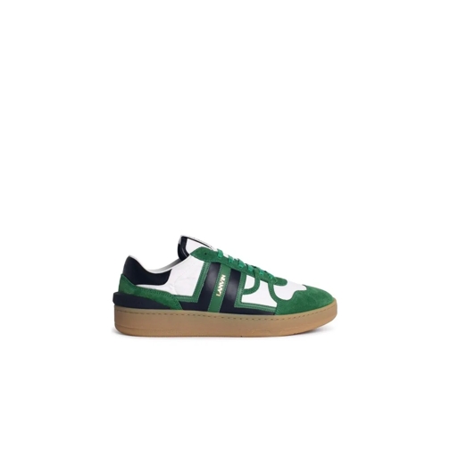 Lanvin 'Clay' Green Leather Blend Sneakers Green Low-Top Sneaker