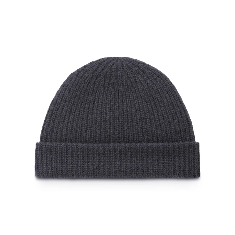 Issue Wollmütze Mütze Bent aus Kaschmir Dunkelgrau