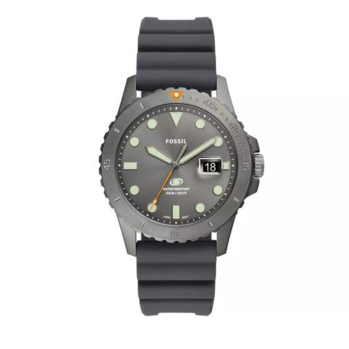 Fossil Fossil Blue Three-Hand Date Silicone Watch Gray Quarz-Uhr