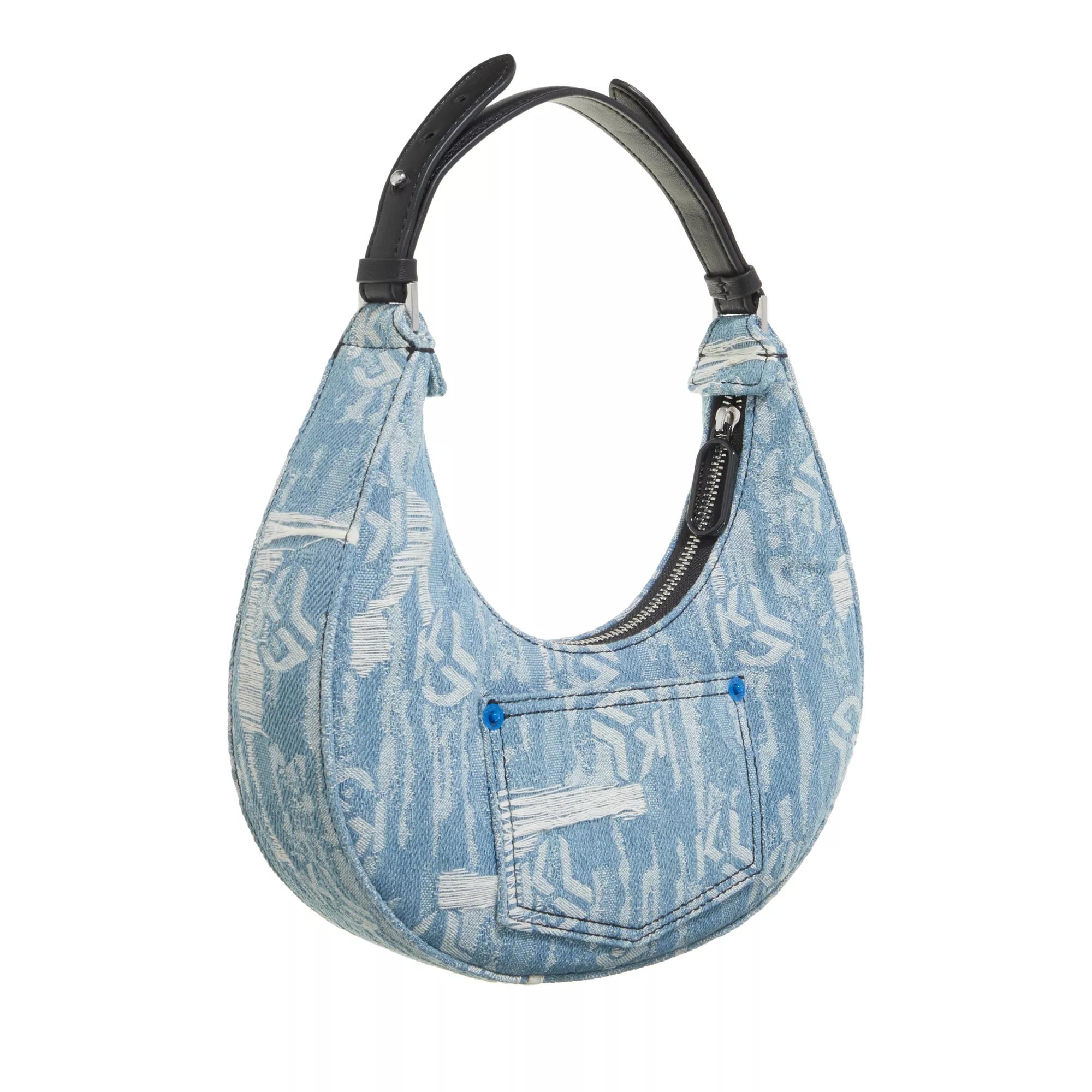 Karl Lagerfeld Jeans Hobo bags Dnm Jacquard Sm Halfmoon Shb in blauw