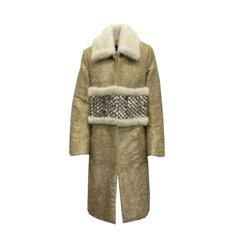 Dsquared2 Overgangsmantel Crystal Embellished Coat Brown