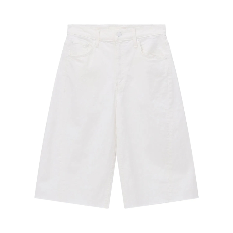 Mother Jeans Shorts The Whole Lot Zip Twist Fray weiß