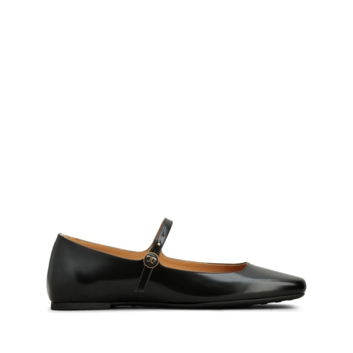 Tod's Black Leather Shoes Black Ballerinaskor